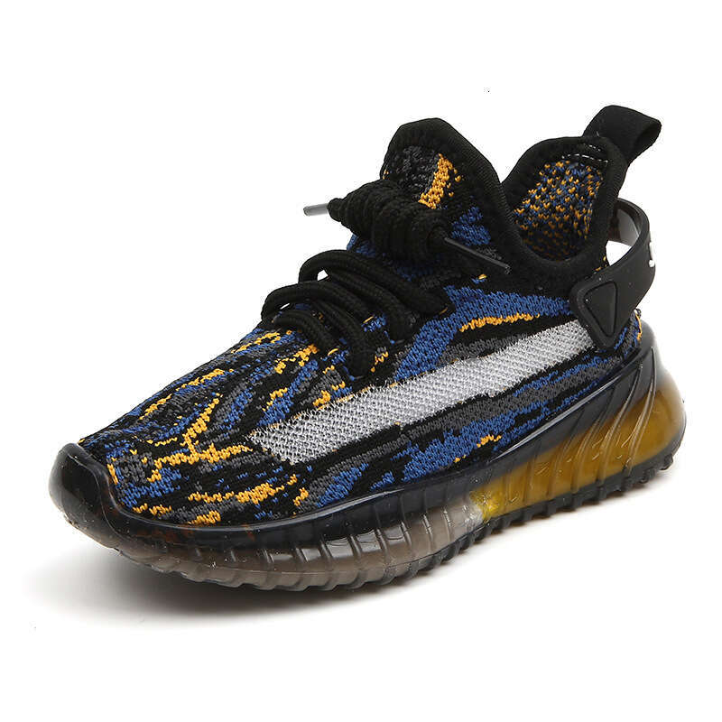 Children's Coconut 2024 Spring and Autumn Style Boys' Breathable Flyknit Mesh Women's Super Light Popcorn Sole Sports Shoes .