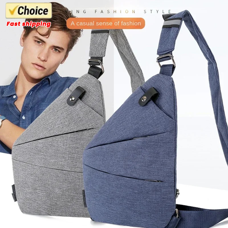 2024 New Large Capacity Men's Chest Bag Nylon Waterproof Oxford Cloth Wear-resistant Lightweight Shoulder Bag Outdoor Sports Bag