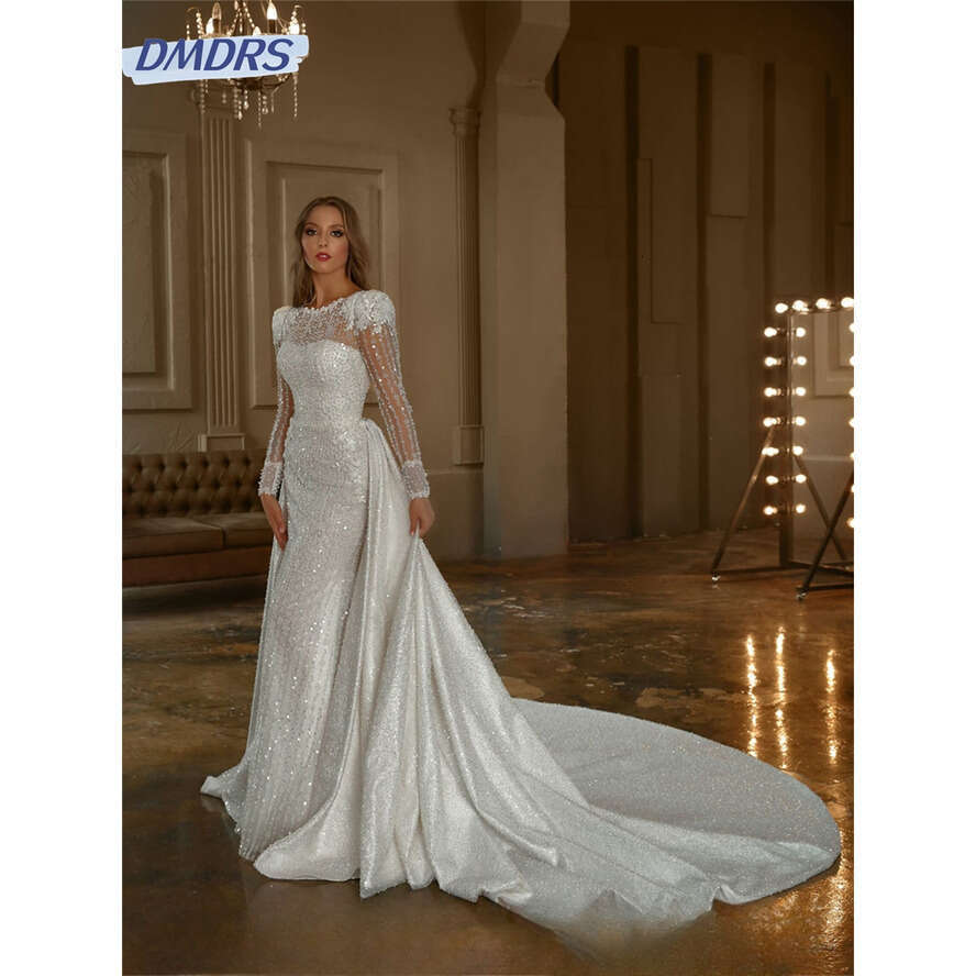 Charming Long-Sleeved Bridal Dresses 2025 Urious Wedding Romantic Or-Length Dress Customized Vestidos De Novia