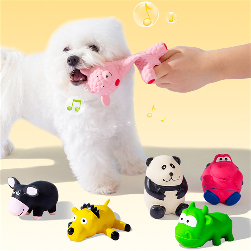 Wholesale Dog Toys Cartoon Latex Dog Squeaky Toys Bite Resistant Clean Teeth Interaction Chew Toy for Dogs