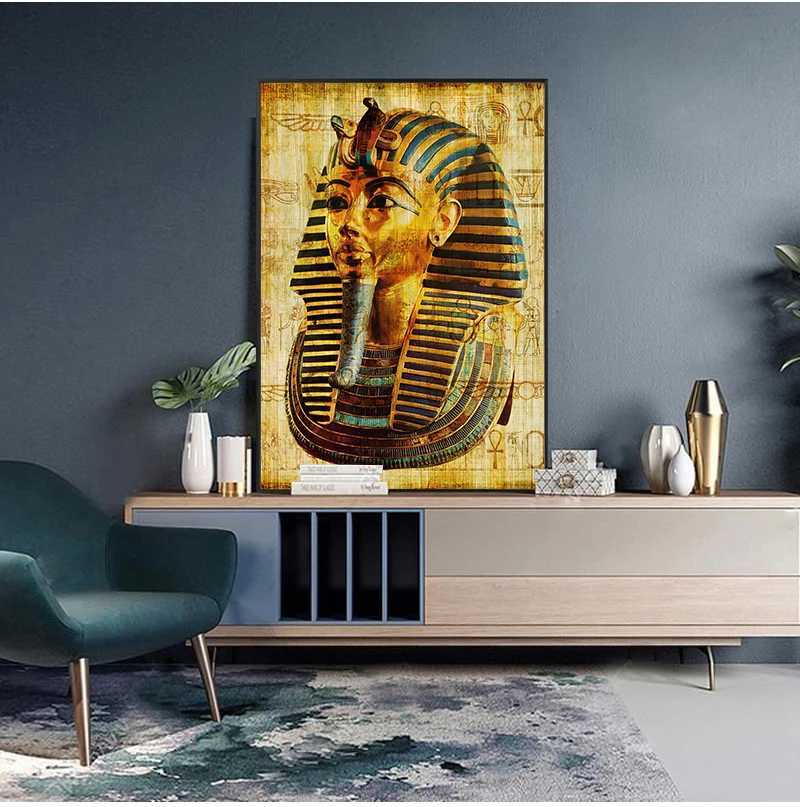 Retro Egyptian Landscape Wall Picture for Living Room Religious Painting Canvas Art Poster and Prints Home Decoration No Frame X241107
