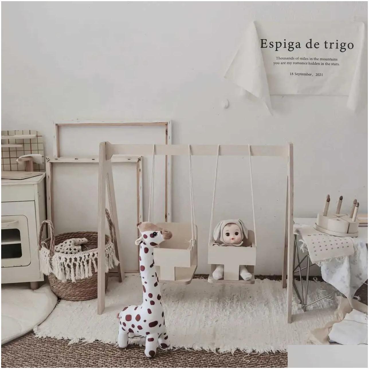 Dolls Brown Giraffe Doll Baby Sleeping Companion Comfort Gift Newborn Room Decorationc241107 Drop Delivery Toys Gifts Stuffed Animals Otp4V