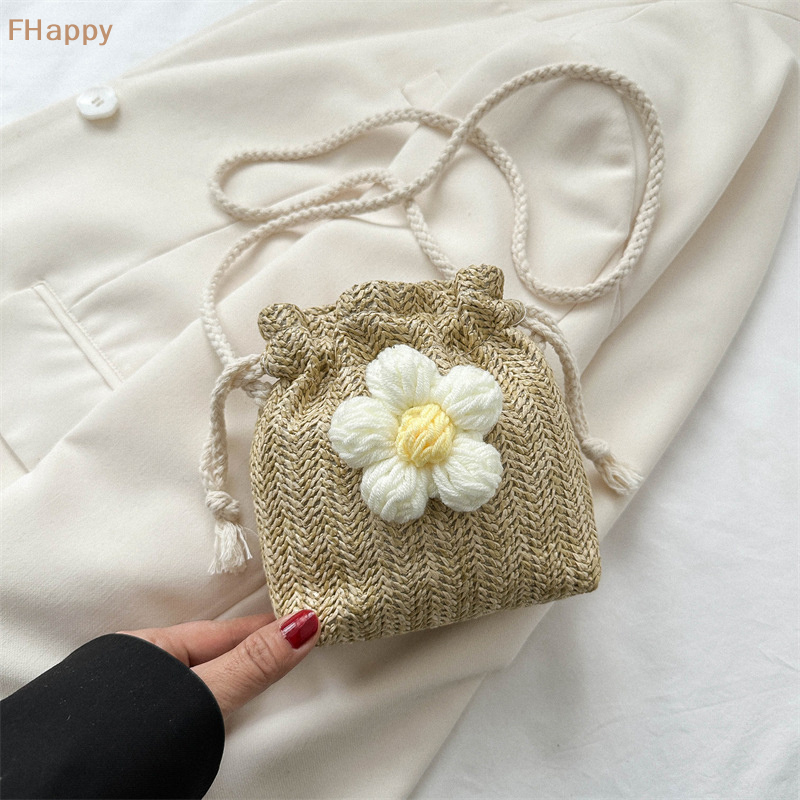 Summer New Fashion Straw Strap Mouth Women's Woven Bag Single Shoulder Bag Crossbody Bag For Travel And Amusement