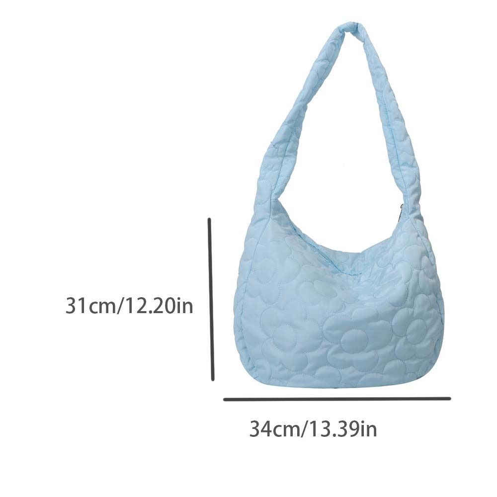 Solid Color Cloud Bubble Shoulder Bag Handbag Large Capacity Space Cotton Underarm Bag Tote Bag Shopping Bag Flower Message Bag