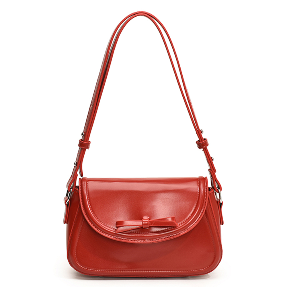 Women Small Underarm Bag PU Leather Leisure Armpit Handbag Solid Color Travel Underarm Handbag Girls Outdoor Daily Bag