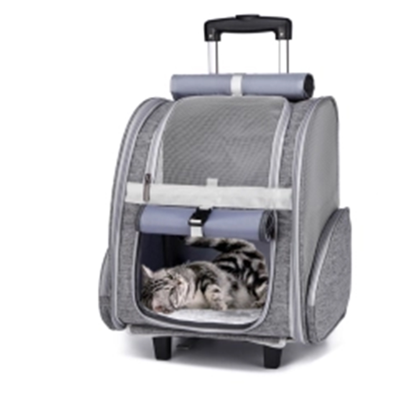All-in-One Canine Convenience Kit: Sturdy Rolling Kennel for Stress-Free Transportation of Your Furry Companion