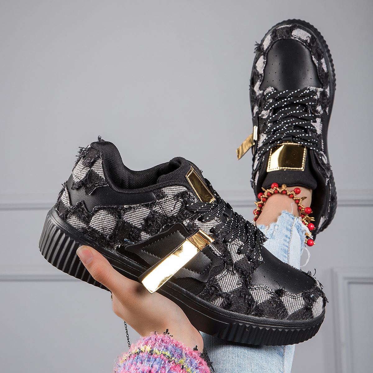 Fashion Men Women Casual Shoes Breathable Wear Resistance Gym Jogging Platform Sneaker