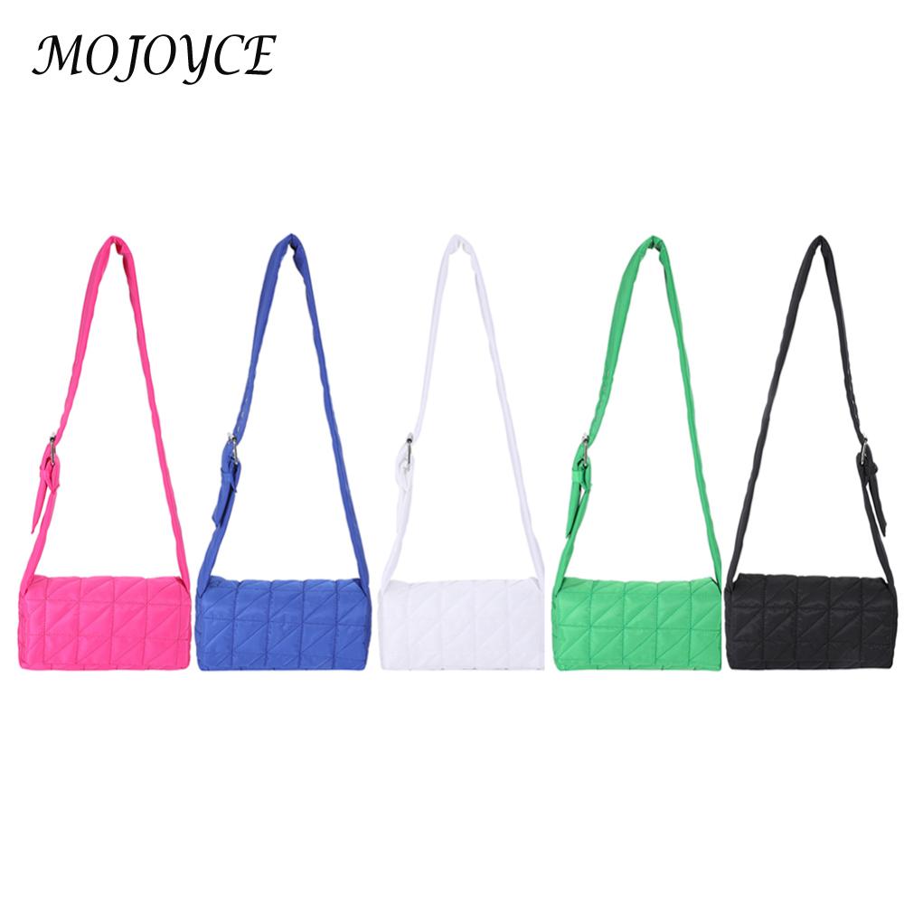 Fashion Padded Quilted Crossbody Bag Solid Color Designer Ladies Satchel Belt Buckle Women Crossbody Purse for Shopping