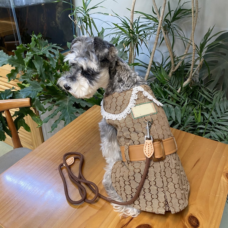 Classic Jacquard Pattern Dog Jacket with Leash Ring Soft Warm Vest Dog Clothes Warm Puppy Dog Jacket Vests Clothes for Small Dogs Cat Puppy French Bulldog Khaki S Y176