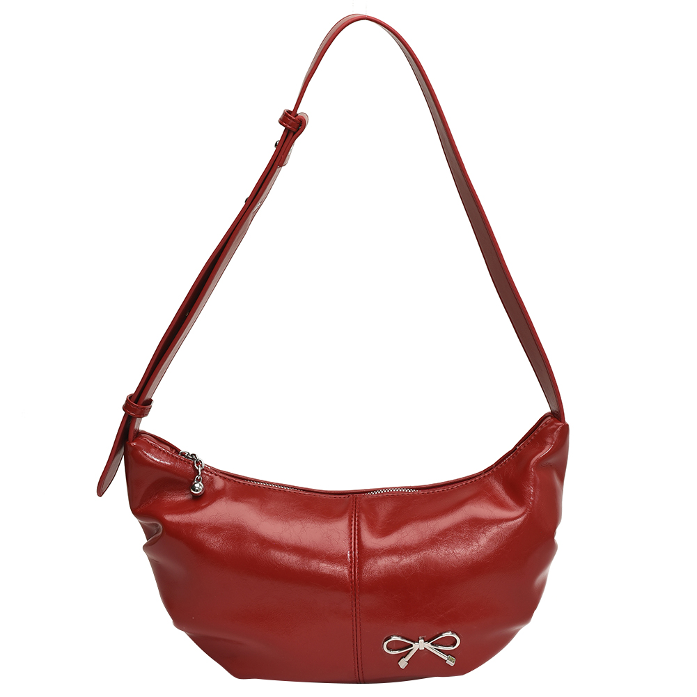 Women Crossbody Bag Adjustable Strap PU Leather Crescent Bag Solid Color Dumpling Bag Hobo Bag for Vacation Travel Commuting