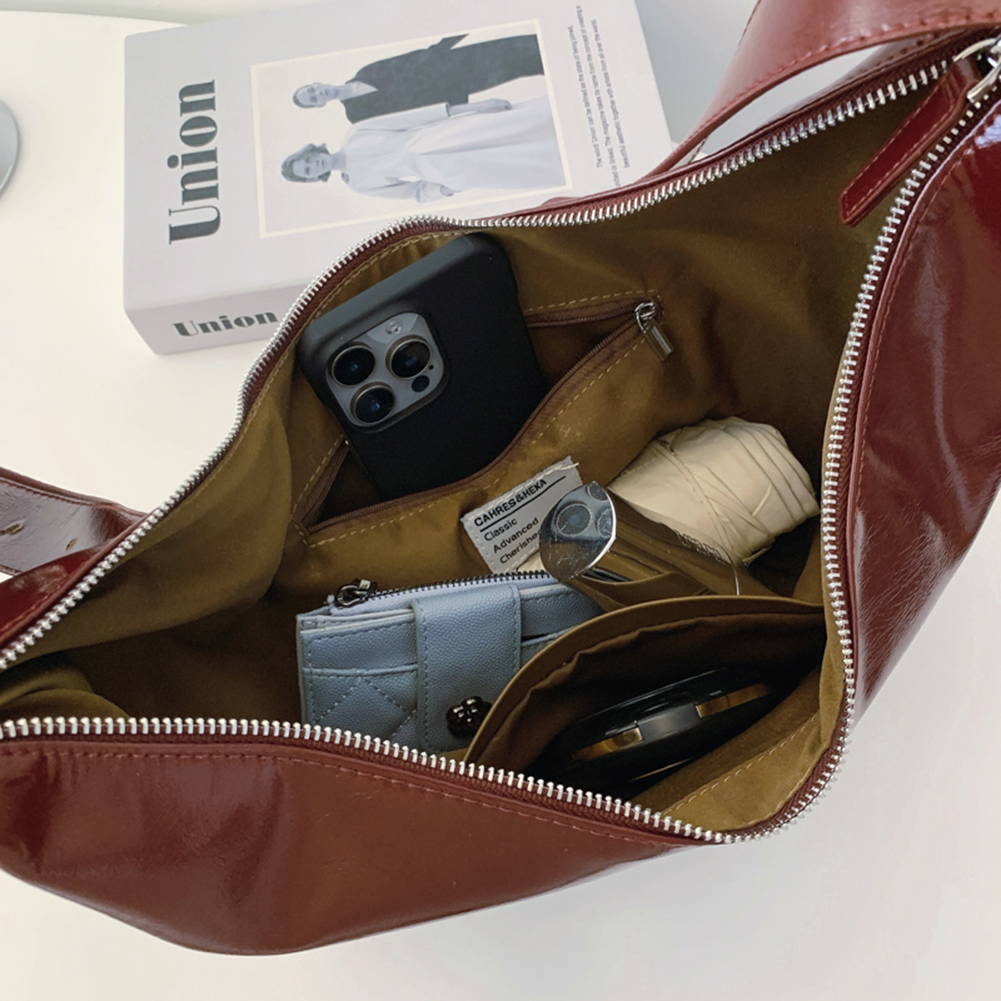 PU Leather Inner Pocket Handbag Crossbody Bag for Women with Adjustable Strap Clutch Purse Large-capacity Travel Shopping Bag