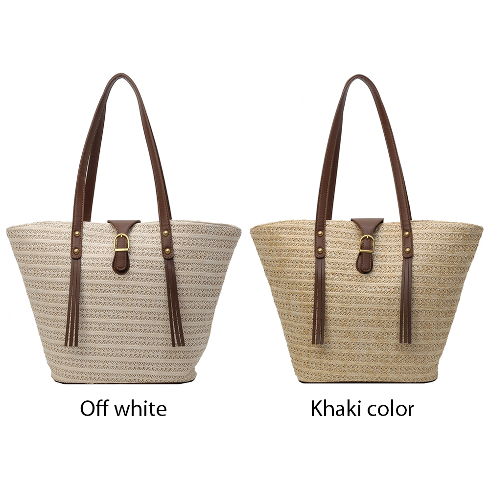 Women Woven Tote Bag Summer Beach Bags Large Capacity Fashion Woven Handbag Casual Weaving Shoulder Bag for Travel Vacation