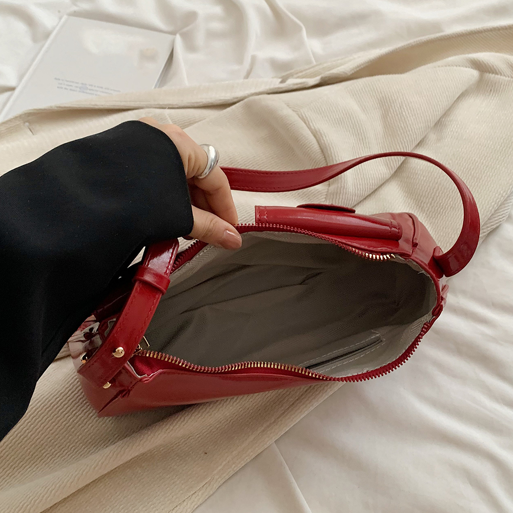 Women Double Pockets Shoulder Bag Adjustable Strap Fashion Crossbody Bag Solid Color Casual Satchel Bag Female Commute Bag