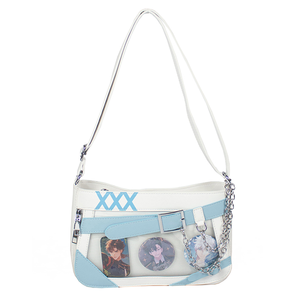 Women Ita Bag Clear Window Shoulder Bag Color Matching Badge Display Crossbody Bag Kawaii Pin Display Handbag Girls Uniform Bag
