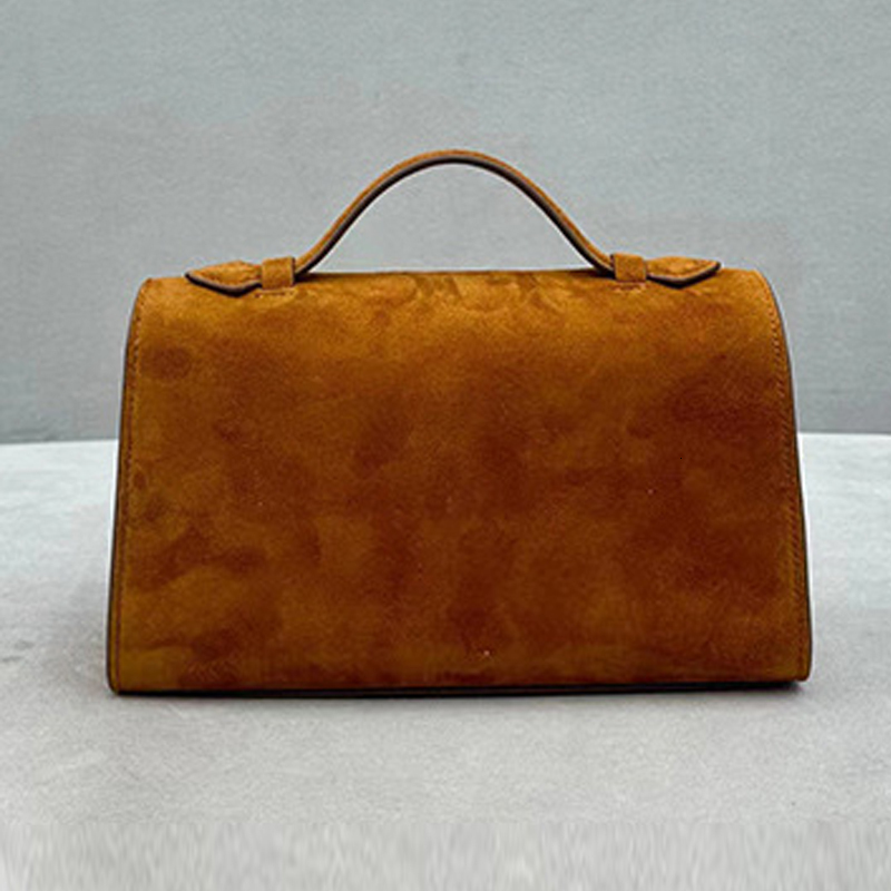 Genuine Leather Small Square Bags For Women Designer Handbag Purses New In Vintage Frosted Suede Simple Ladies Tote