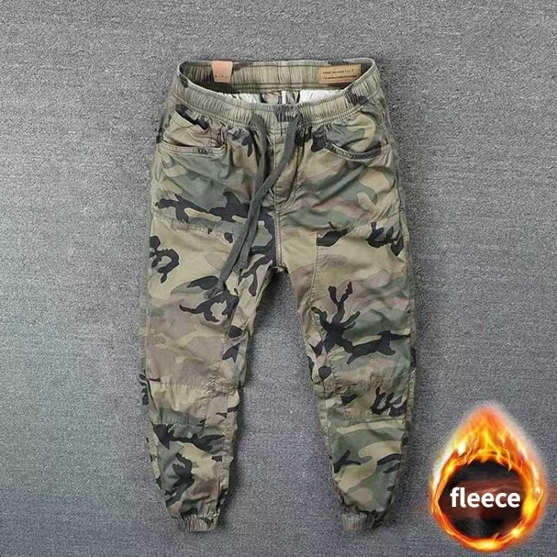 Winter Working Clothes for Men 2023 Camouflage Cargo Fleece Men Military Tactical Overalls Oversize 4XL Training Harem Pants LX241107