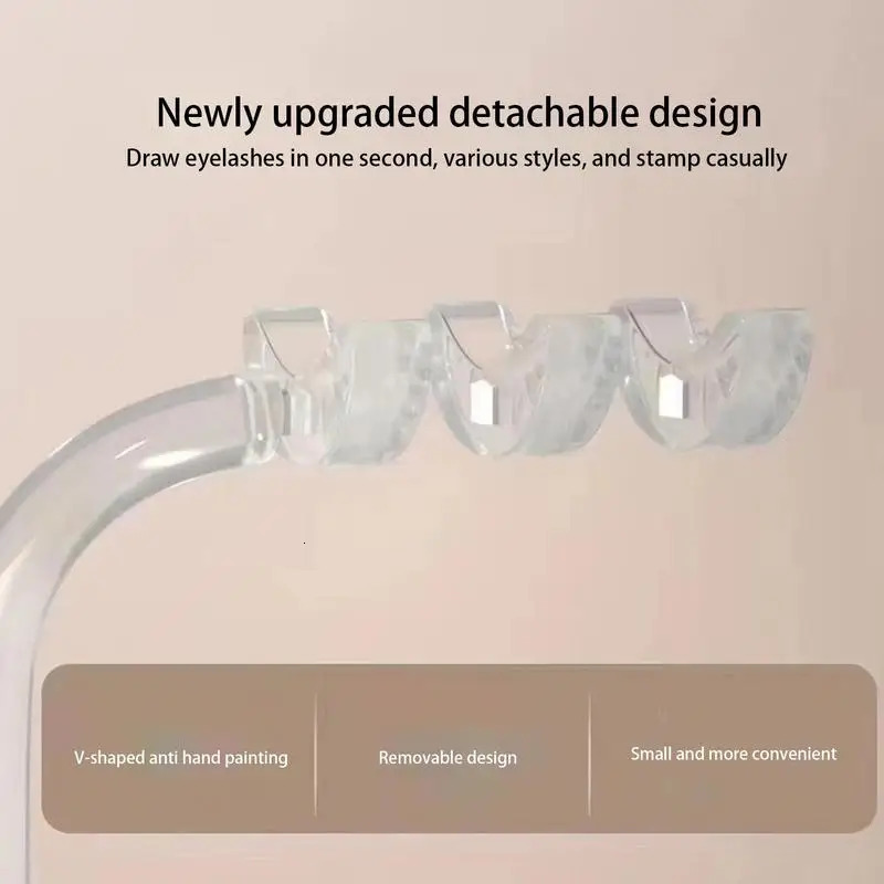 Silicone eyelash stamping template tool with handle reusable false eyelash printing tool with 6 pairs of replacement heads 241107