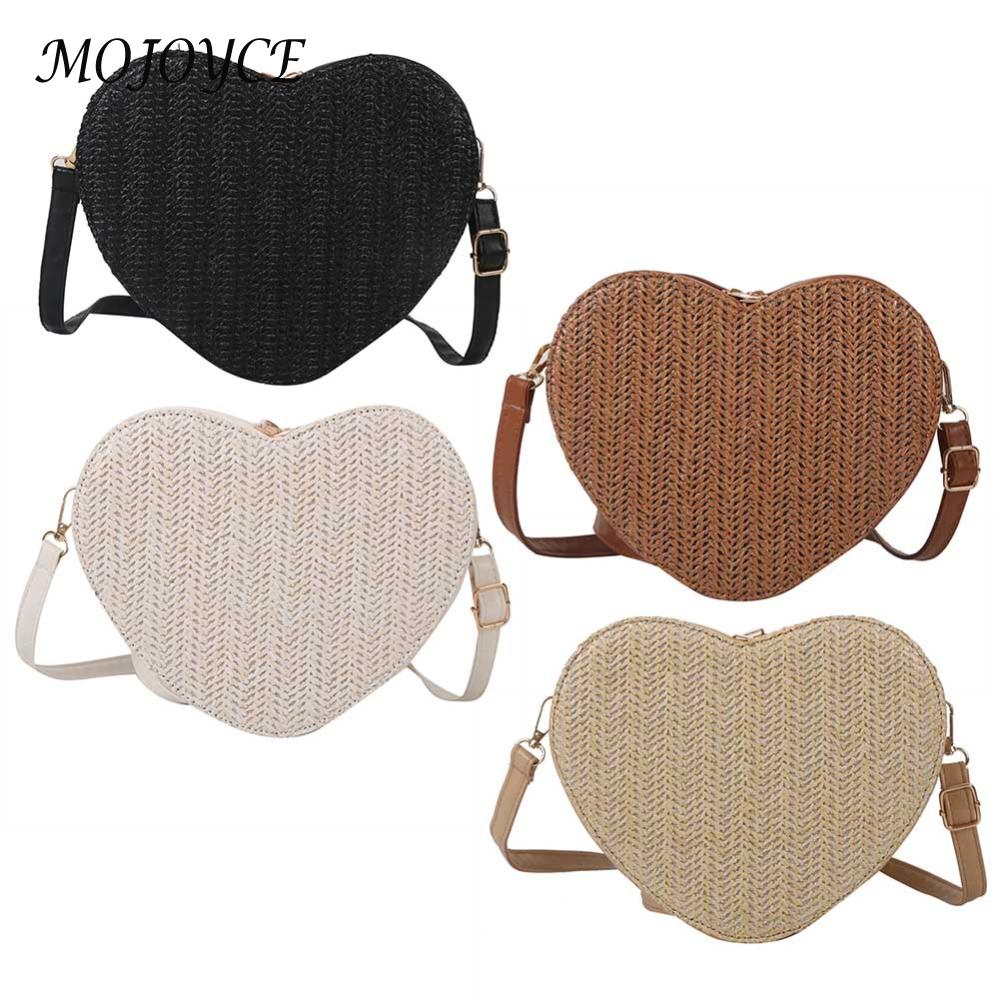 Women Fashion Satchel Bags Casual Zipper Straw Crossbody Bag Lightweight Breathable PU Solid Color Ins for Travel Vacation Daily