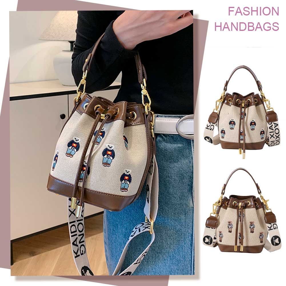 Shoulder Bag for Women Embroidered Top Handle Handbag Removable Strap Crossbody Bag Tote Handbag Commuter Travel Bag