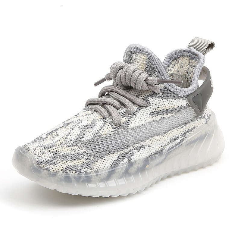 Children's Coconut 2024 Spring and Autumn Style Boys' Breathable Flyknit Mesh Women's Super Light Popcorn Sole Sports Shoes .