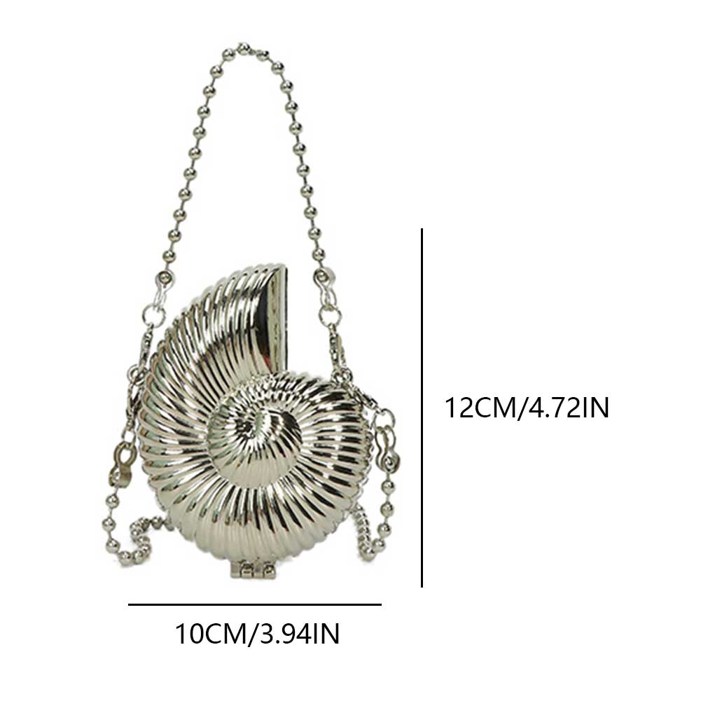 Conch Shape Evening Clutch Purse Chain Strap Fashion Evening Bags Stylish Shoulder Bag Small Elegant Handbag Wedding Party Bag
