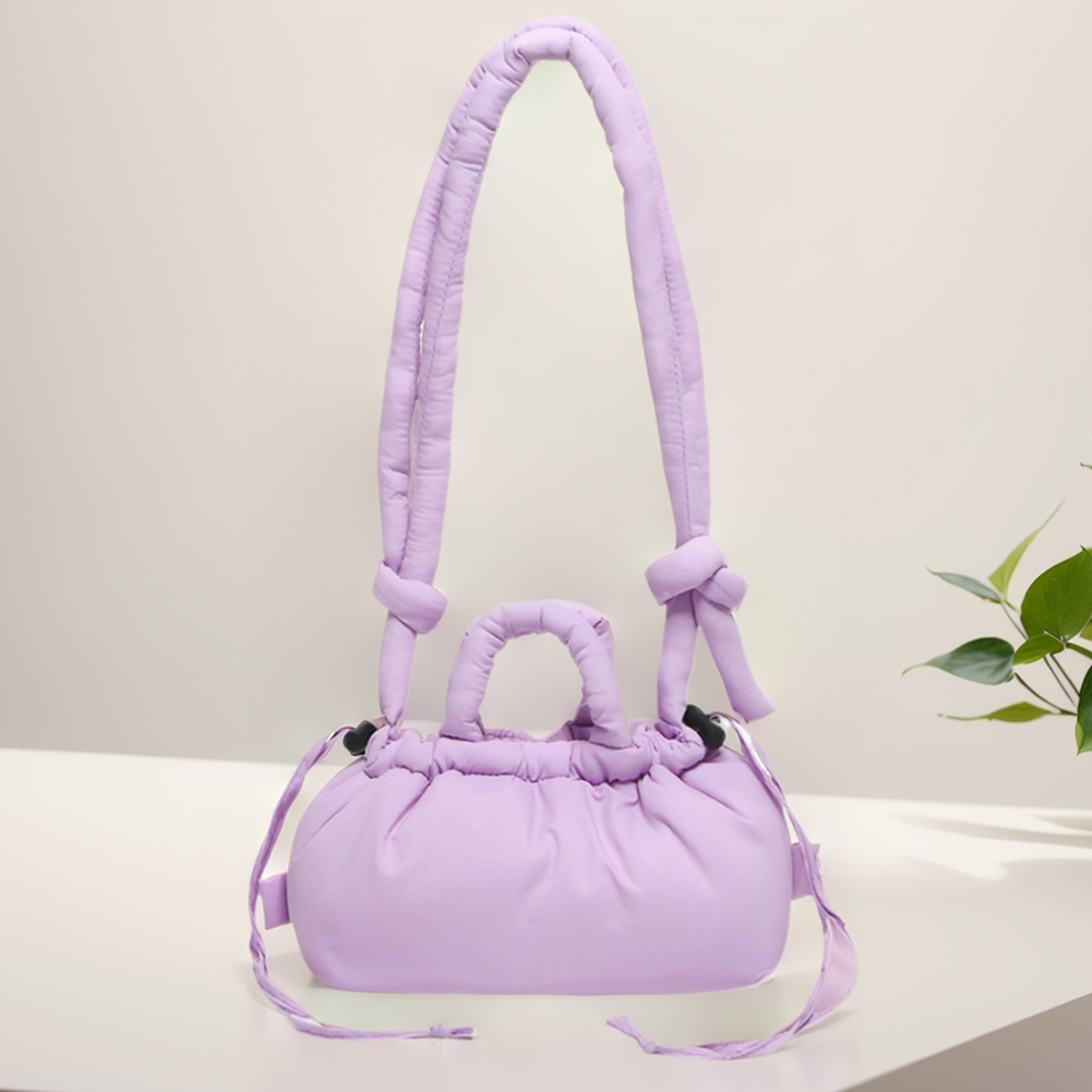 Candy Color Fashion Handbag Cotton Padded Small Tote Bag with Adjustable Strap Top Handle Bag for Women Work Shopping Travel