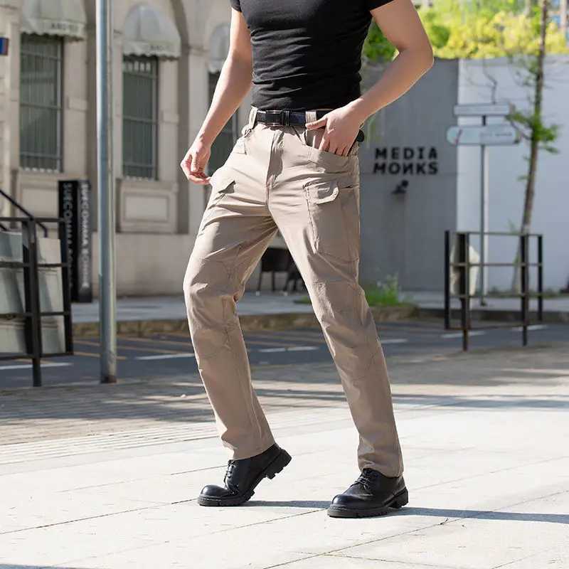 Cargo Pants Soft Shell Charge Outdoor Pants Ix7 Tactical Pants Mens Elastic Loose Military Camouflage Quick Drying Pants LX241107