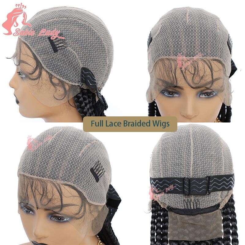 Synthetic Full Cornrow Box Wig 36Inch Lace Front Jumbo Braided For Africa Women 11 Trac Braiding Wigs