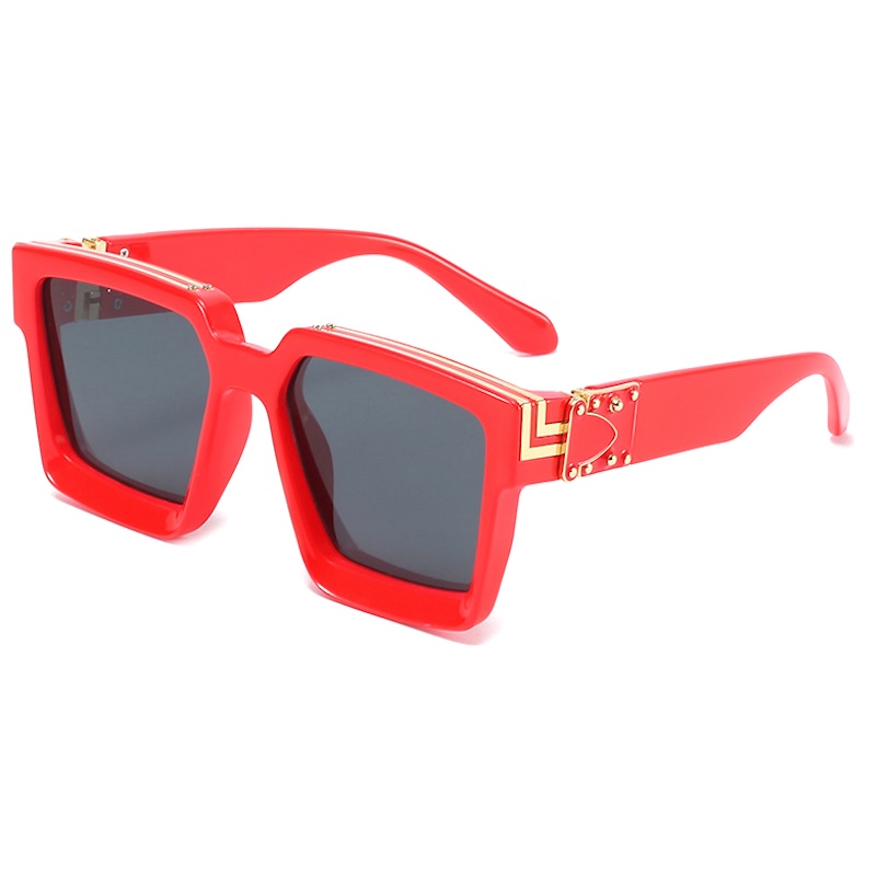 Oversized Square Sunglasses Steampunk Big Men Designer Women Cool Thick Sun Glasses Vintage Fashion y2k Cyberpunk Futuristic Personalized Retro Gold S