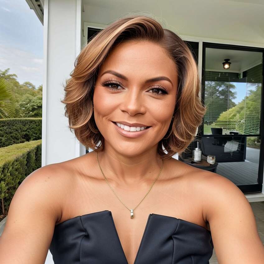 4/27 Highlight 4X4 Body Glueless Closure 100%Human Hair Frontal Wigs Ombre Brown Mix Blonde Water Wave C Part Short Bob Wig