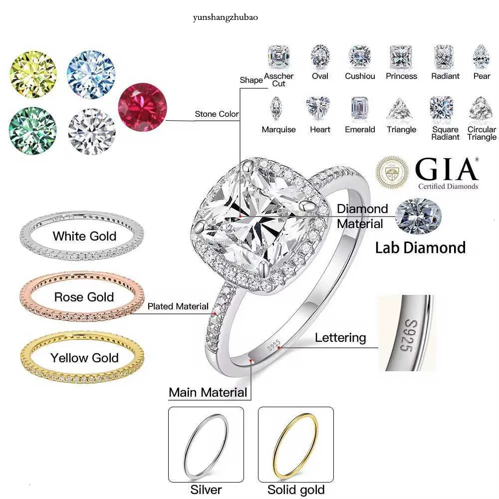 Wholesale Vvs Moissanite 10K Solid Engagement Eternity Rings Women Sier Dia Emerald Radiant Oval Cut Gold Ring