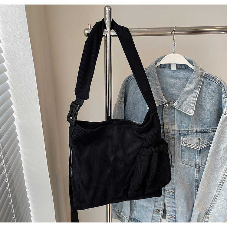 New Lazy Wind Lamp Core Velvet Tote Bag Large Capacity Student Class Shoulder Bag, Commuting Simple Crossbody Bag 241108 241108