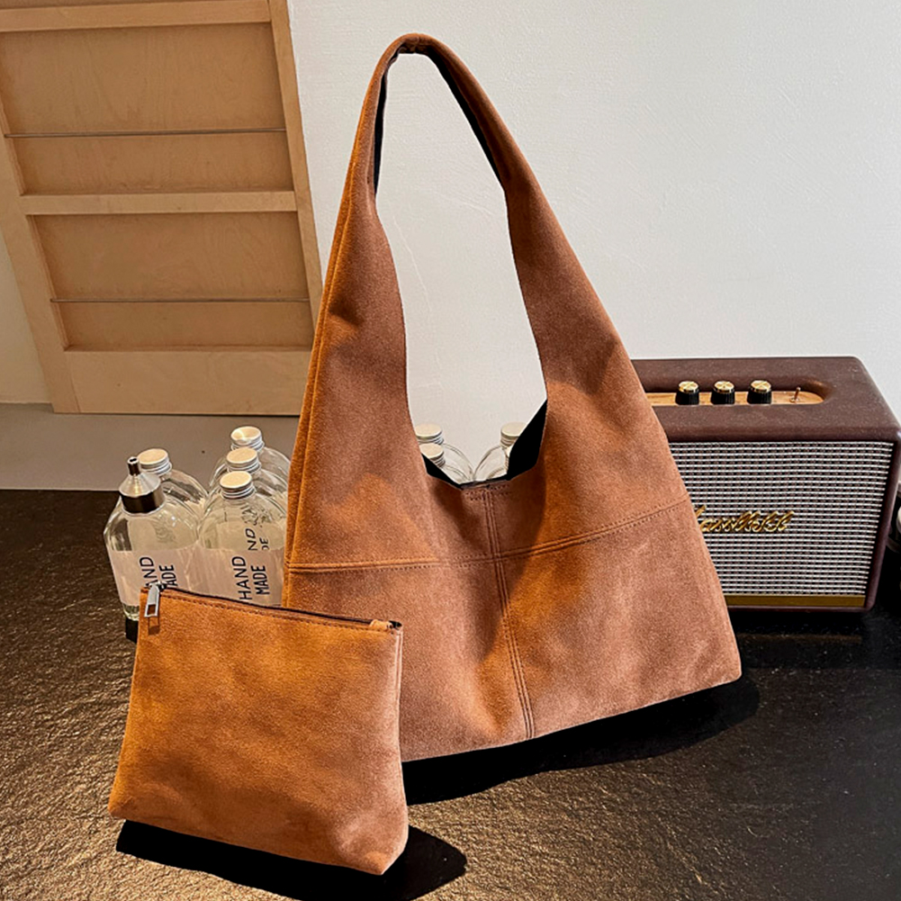 Suede Slouchy Handbag Purse for Women Suede Shoulder Bag Retro Winter Women's Bag Fashion Trendy Ladies Shopping Clutch Hobo Bag