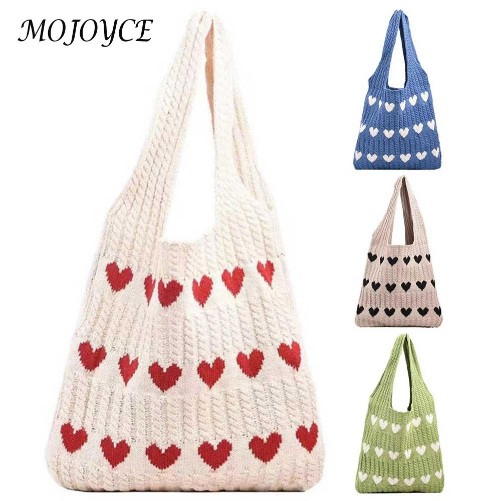 Women Lightweight Handbag Color Blocking Shoulder Storage Bag Large Capacity Crochet Satchel Bag Armpit Hobo Bag Commuting Bag