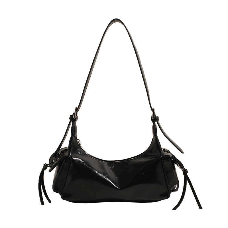 Punk Style Shoulder Bag Y2K Hobo Handbags PU Leather Clutch Purse Adjustable Strap for Women Girls