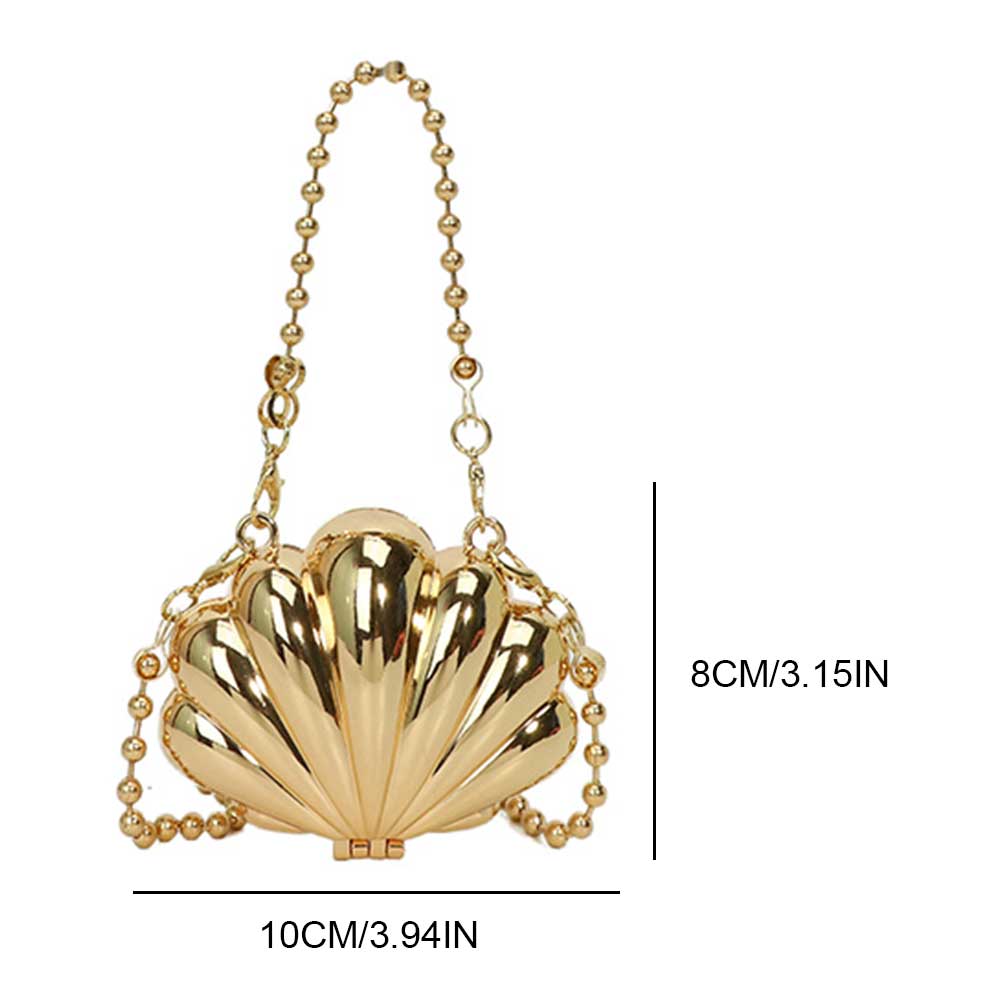 Shell Shape Evening Clutch Purse Novelty Fashion Evening Bags Trendy Crossbody Bag Small Elegant Handbag Wedding Party Bag