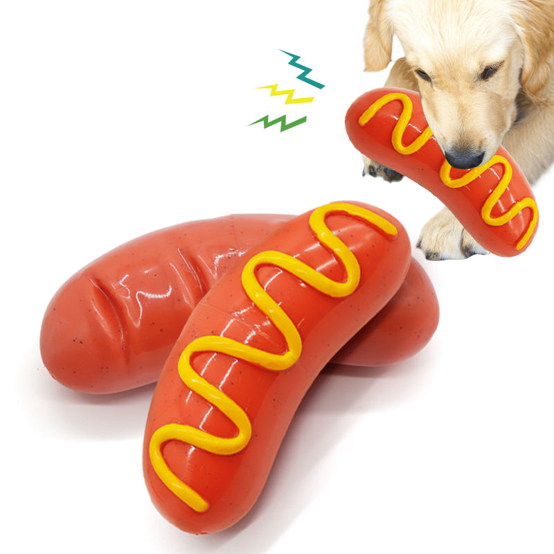 Dog Chew Toys for Aggressive Chewers, Durable Squeaky Interactive Toys, Puppy Teeth Chew Sausage Stick Chewing Toy