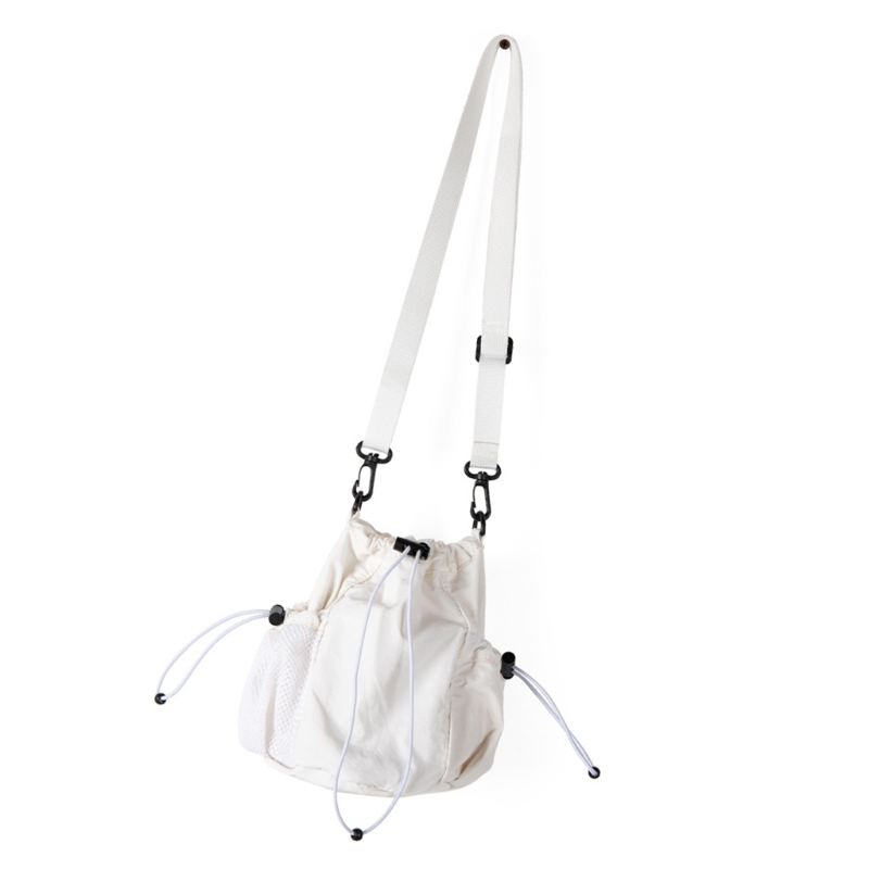 Multi Purpose Nylon Drawstring Bucket Bag With Adjustable Shoulder Strap Crossbody Purse For Trendy Ladies Dropship