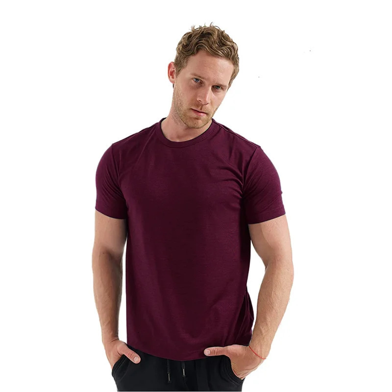 Merino Wool T Shirt Mens 175micro Base Layer Tee Men 180GSM Wicking Breathable Quick Dry AntiOdor USA Size 241108