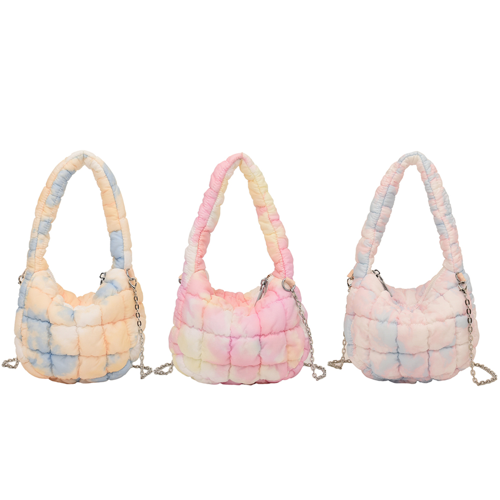 Women Cloud Purse Large Capacity Quilted Hobo Handbag Lightwight Puffer Shoulder Bag Girls Outdoor Leisure Bag