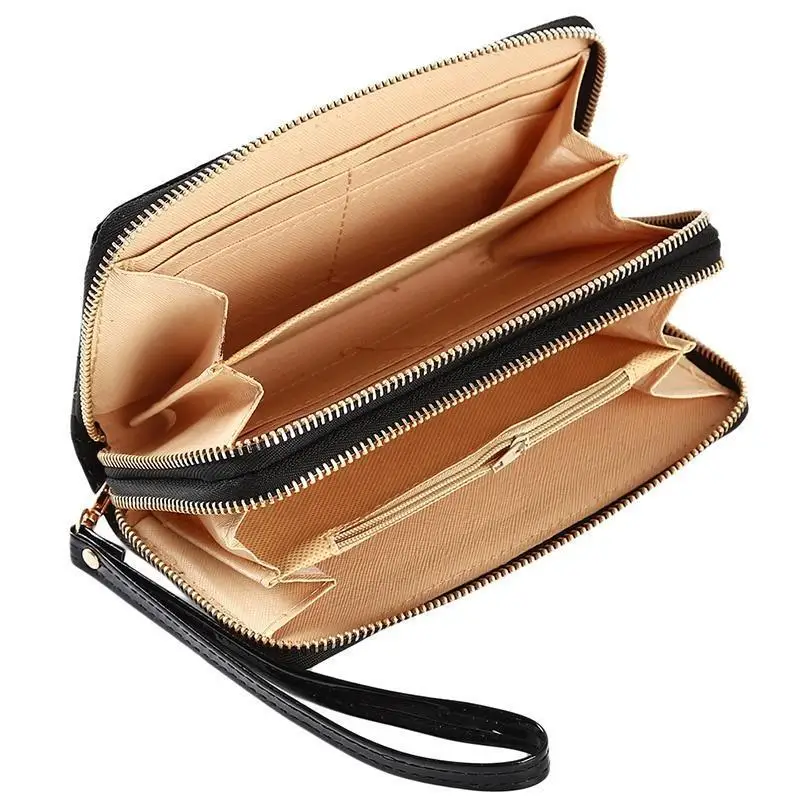 Fashion Quilted Long Wallet For Women, Zipper Around Clutch Coin Purse, Multi Card Slots Mobile Phone Bag