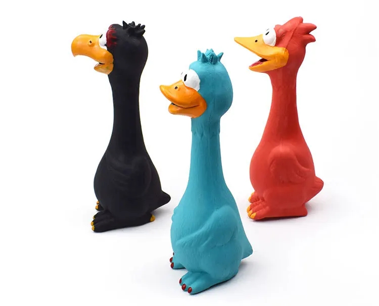 Squeaky Dog Rubber Toys Bite Resistant Dog Latex Chew Chicken Shape Puppy Sound Toy Pet Supplies For Small Medium Large Dog