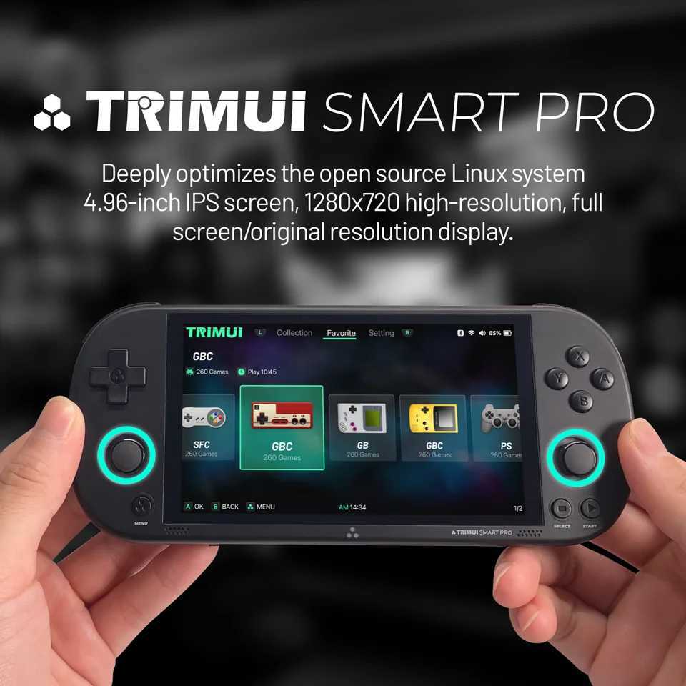 Game machine Trimui Smart Pro Handheld Game Console 4.96IPS Sn Linux System Joystick RGB Lighting Smartpro Retro Video Game Player Gift Z241107