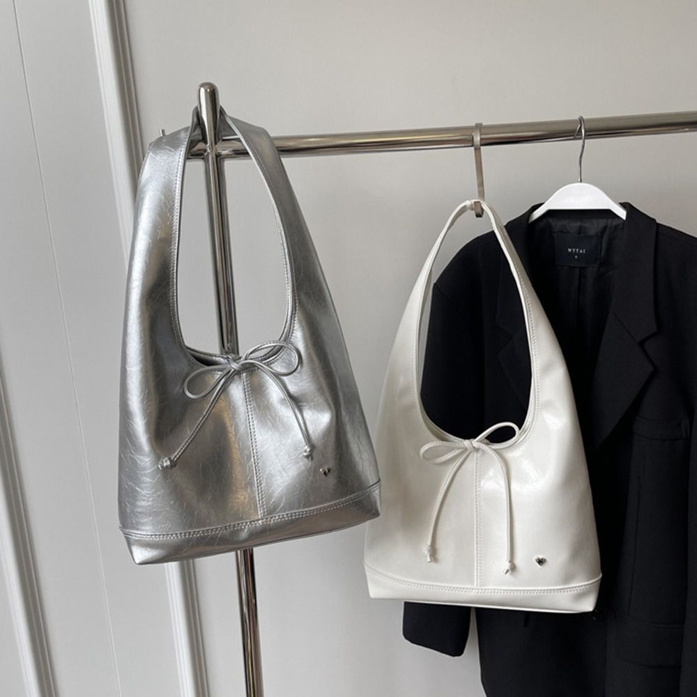 Vintage PU Leather Shoulder Bag for Women Soft Tote Bag Shopper Underarm Bag Fashion Large Capacity Handbag