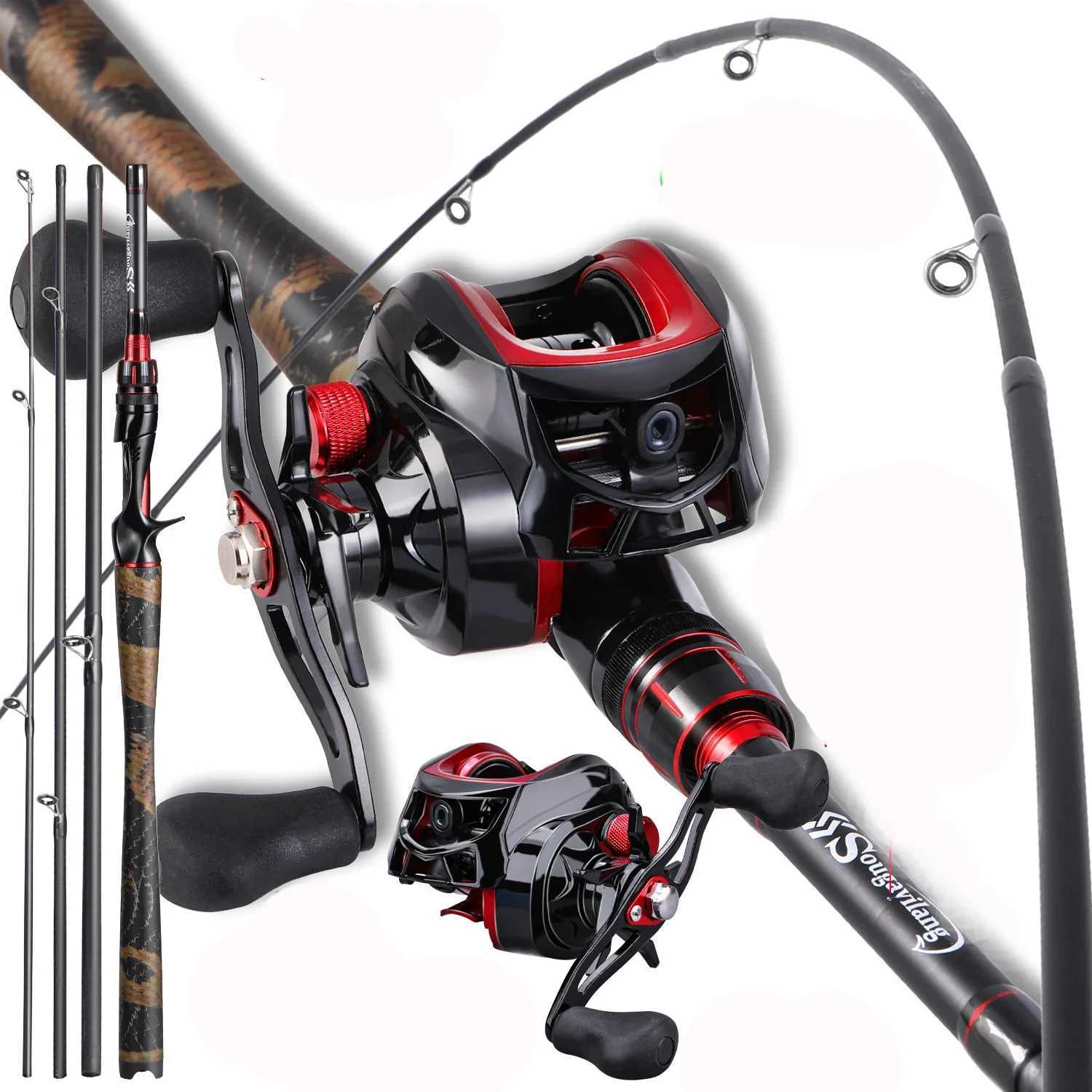 Sougayilang 2.1m cast fishing rod combination Portab 4-section cast fishing rod and ultra light bait reel set W241108