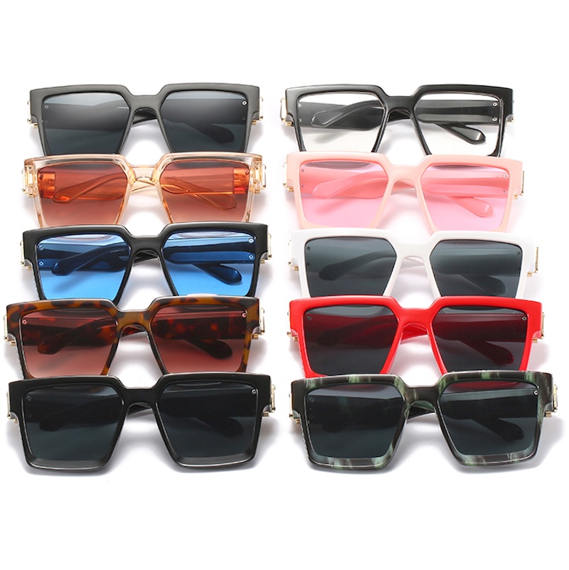 Oversized Square Sunglasses Steampunk Big Men Designer Women Cool Thick Sun Glasses Vintage Fashion y2k Cyberpunk Futuristic Personalized Retro Gold S