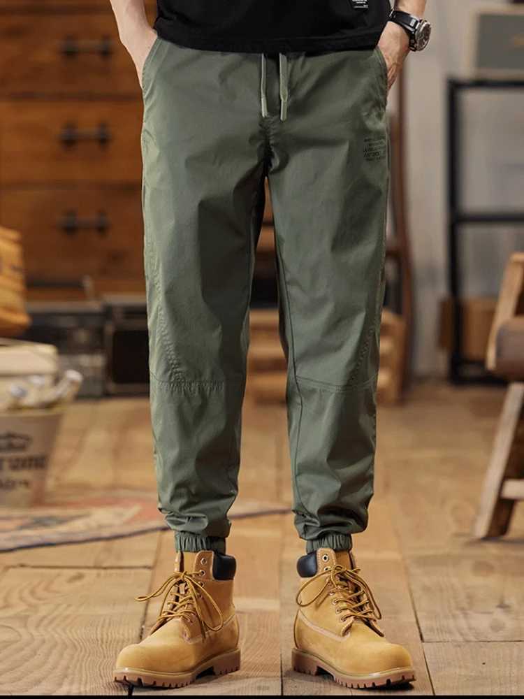 American style functional landing engineering pants mens summer trendy brand loose and niche design straight leg LX241107