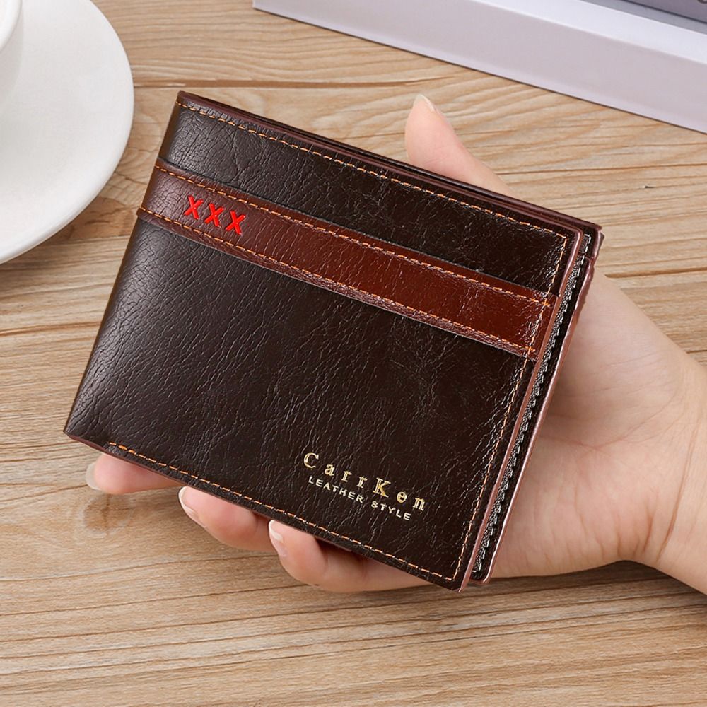 Men PU Leather Wallets 2 Fold Short Causal Purses Male Folding Wallet Coin Card Holders High Quality Slim Money Bag