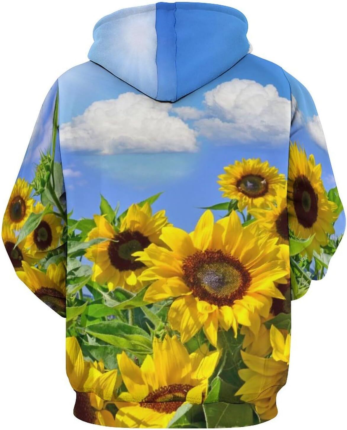 Hoodie for Mens Womens Beautiful Sunflowers Hoodies for Men 3D Print Pullover Hooded Drawstring Loose Sweatshirt with Big Pockets Graphic Trendy Sunfl
