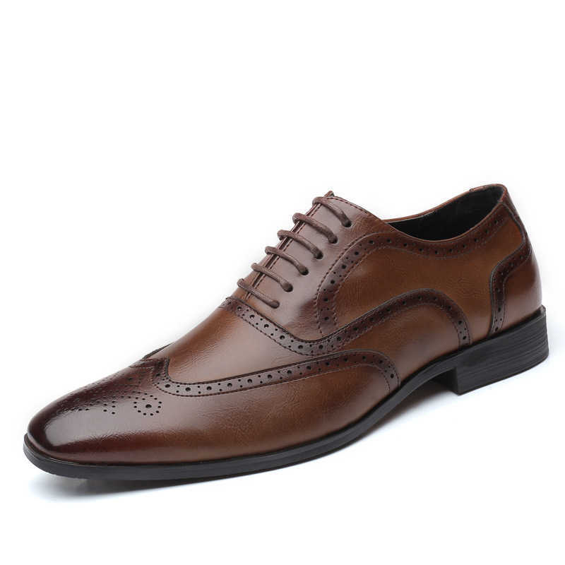 New Plus Size Mens Business Formal Fashion Leather Shoes British Casual Single Shoes Blok Trendy Shoes Gentlemens Shoes
